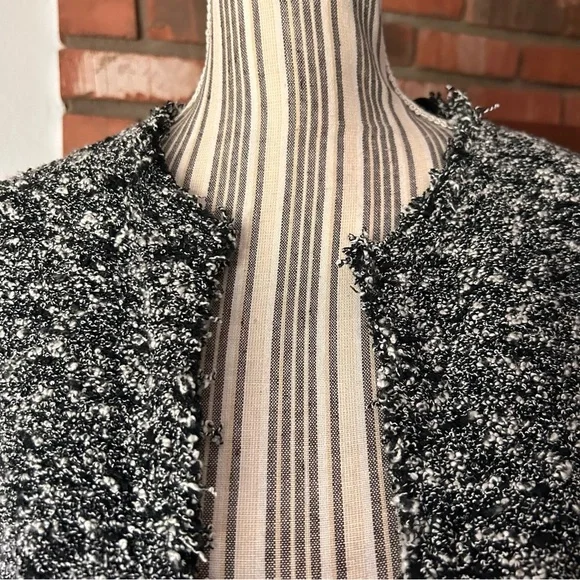 IRO Chada Metal Laced Boucle Open Blazer Jacket in Black & White Sz M - Picture 7 of 14